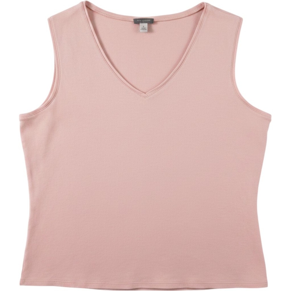 Ann Taylor Tank Top Womens Large Pink Jersey Knit V Neck Sleeveless Shirt Casual